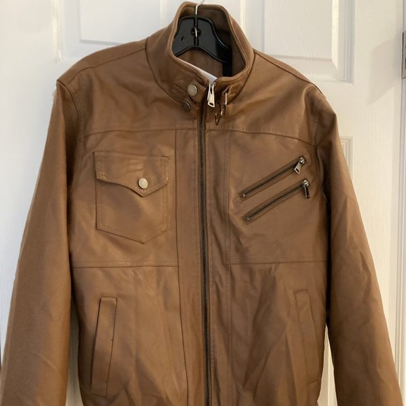 PU Leather Jacket with removable hood for men. NWT. - Picture 5 of 14